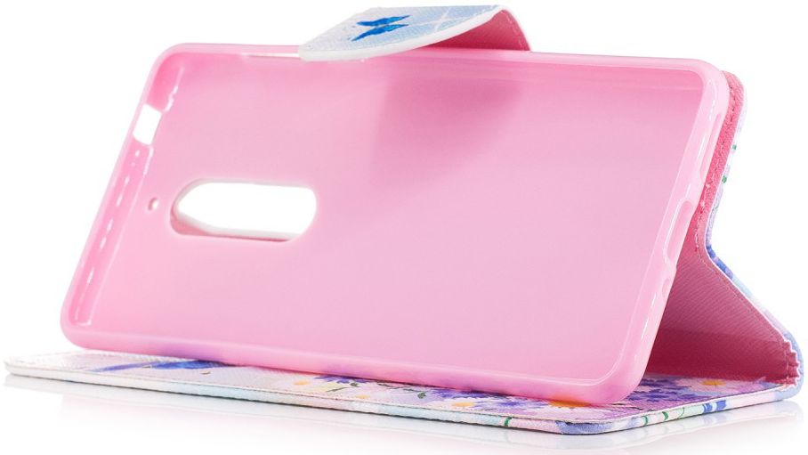 Nokia 5 Portemonnee Flip Hoesje Print Blue Butterfly afbeelding 5