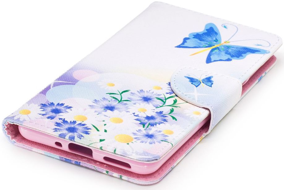 Nokia 5 Portemonnee Flip Hoesje Print Blue Butterfly afbeelding 6