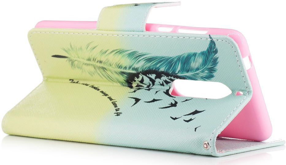 Nokia 5 Portemonnee Flip Hoesje Print Feather afbeelding 3