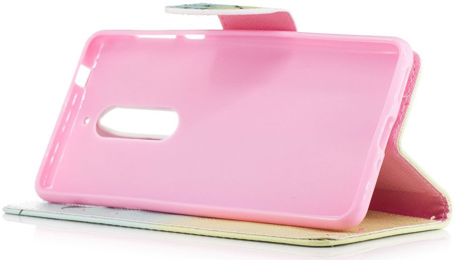 Nokia 5 Portemonnee Flip Hoesje Print Feather afbeelding 5