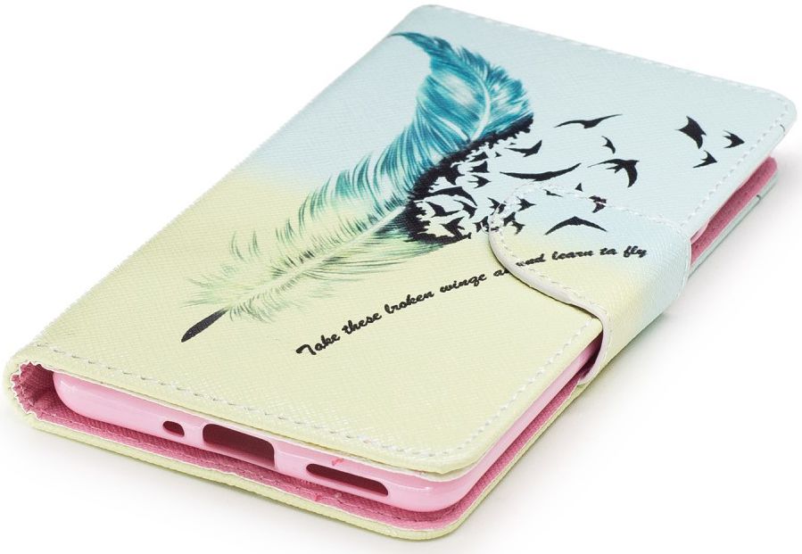 Nokia 5 Portemonnee Flip Hoesje Print Feather afbeelding 6