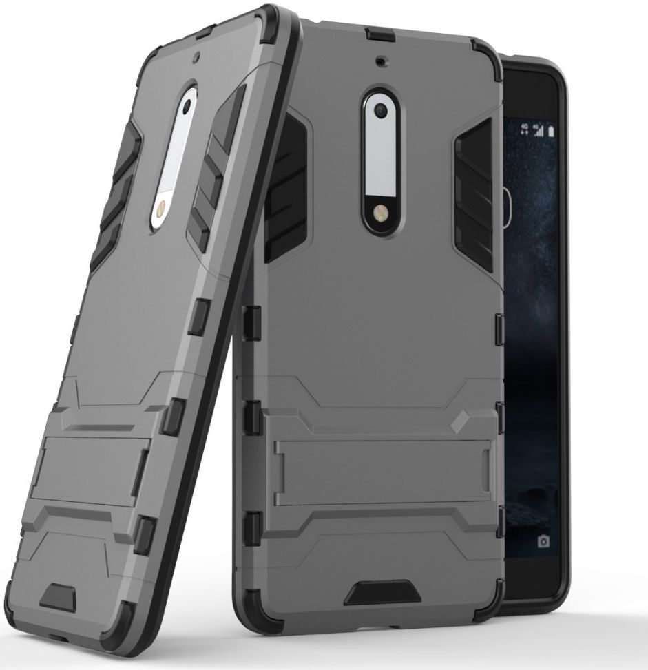Hybride Nokia 5 Hoesje Grijs afbeelding 2
