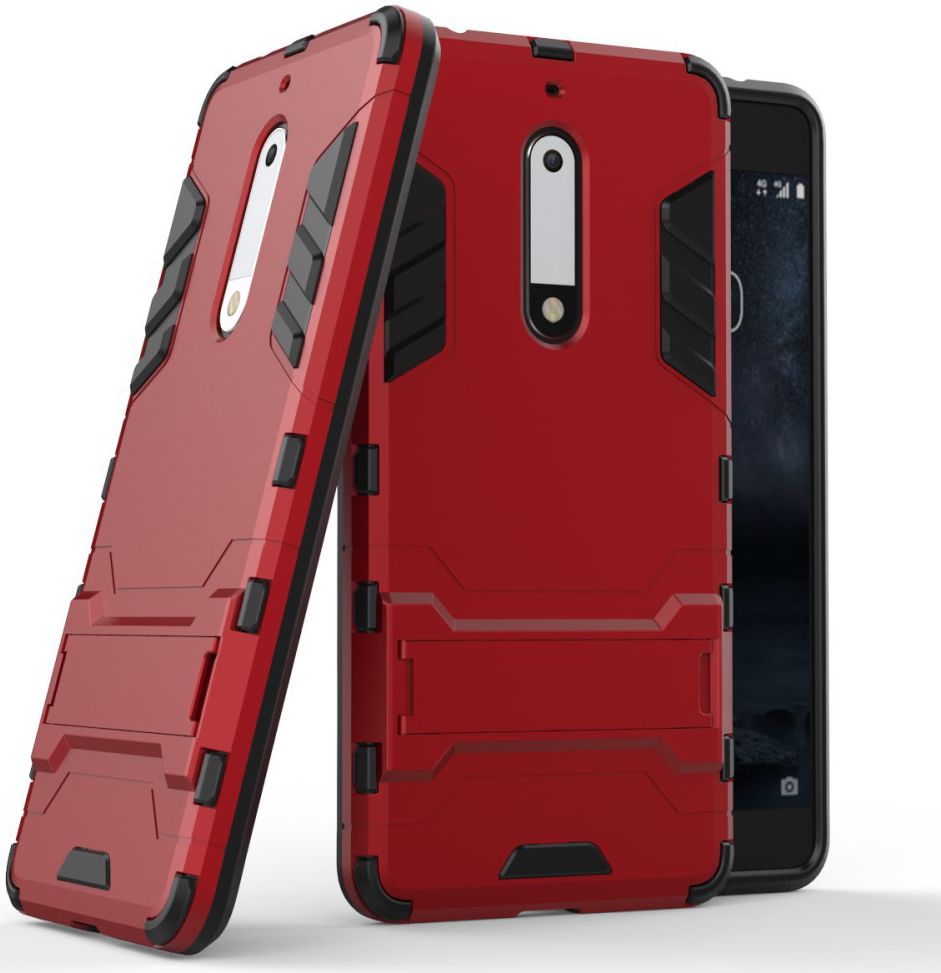 Hybride Nokia 5 Hoesje Rood afbeelding 2