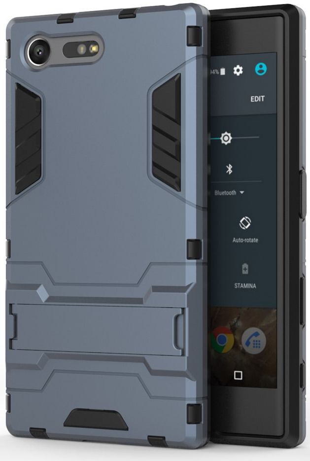 Joseph Banks Quagga Sada Hybride Sony Xperia X Compact Hoesje met Standaard Blauw | GSMpunt.nl