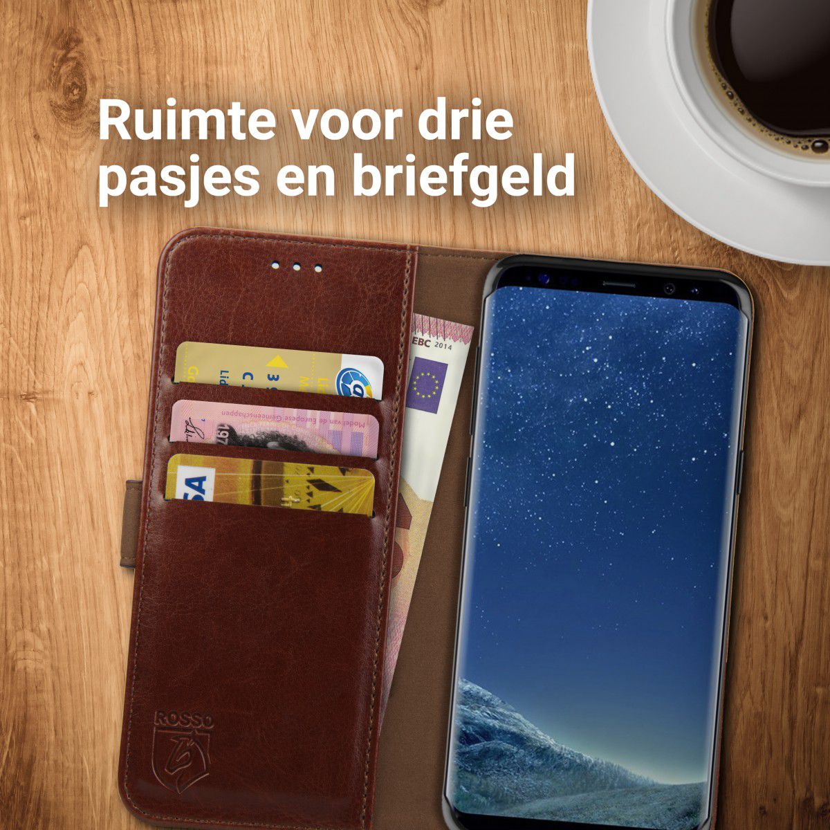 Rosso Element Samsung Galaxy S8 Hoesje Book Cover Bruin afbeelding 6