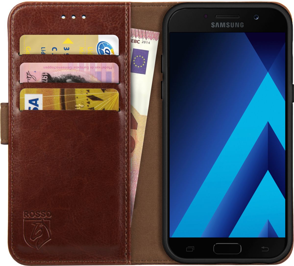 Rosso Element Samsung Galaxy A3 2017 Hoesje Book Cover Bruin afbeelding 1