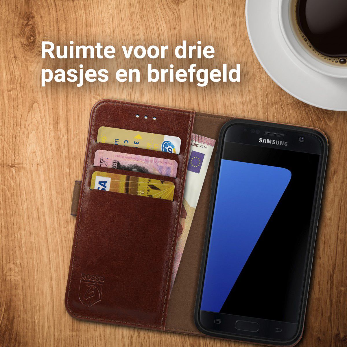 Rosso Element Samsung Galaxy S7 Hoesje Book Cover Bruin afbeelding 6
