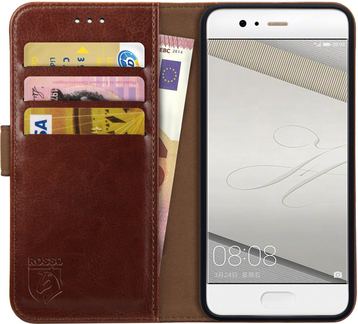 Rosso Element Huawei P10 Hoesje Book Cover Bruin afbeelding 1