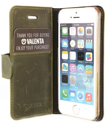 vergeetachtig Meisje wasmiddel Valenta Classic Luxe iPhone 5/5S/SE Hoesje Leer Bookcase Vintage Groen |  GSMpunt.nl