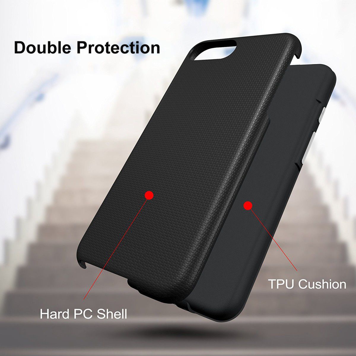 OnePlus 5 Hybride Backcover Hoesje Zwart afbeelding 2