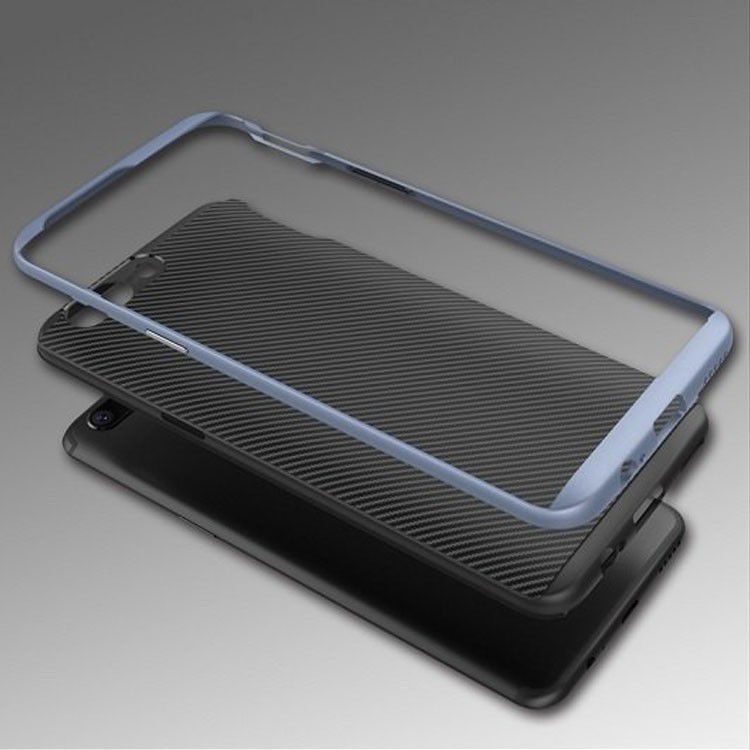 OnePlus 5 Hybride Carbon Hoesje Blauw afbeelding 2