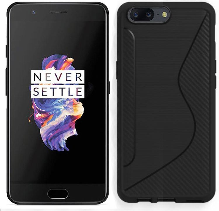 OnePlus 5 Carbon TPU Hoesje Zwart afbeelding 1