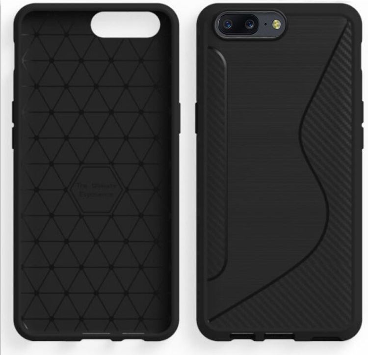 OnePlus 5 Carbon TPU Hoesje Zwart afbeelding 4