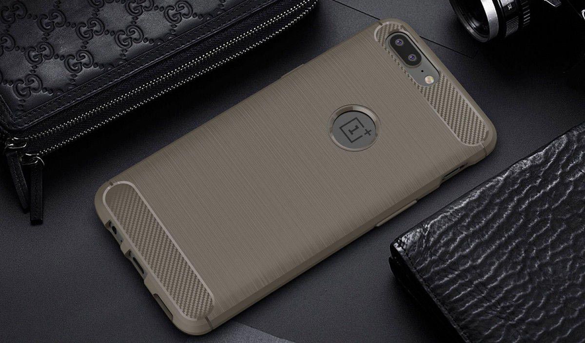OnePlus 5 Hoesje Geborsteld TPU Grijs afbeelding 2