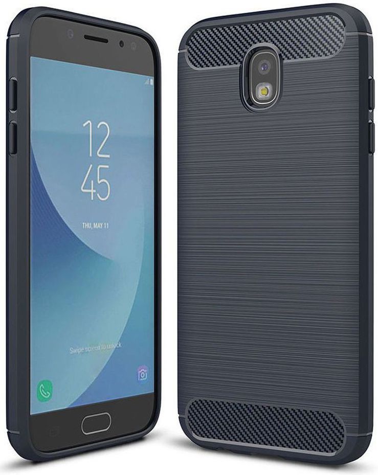 Samsung Galaxy J7 (2017) Geborsteld TPU Hoesje Blauw afbeelding 1