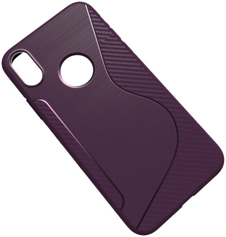 Apple iPhone X Carbon TPU Hoesje Paars afbeelding 2
