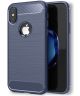 Apple iPhone X / XS Geborsteld TPU Hoesje Blauw