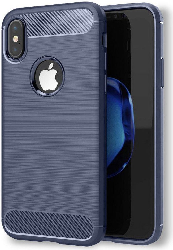 Apple iPhone X / XS Geborsteld TPU Hoesje Blauw afbeelding 4