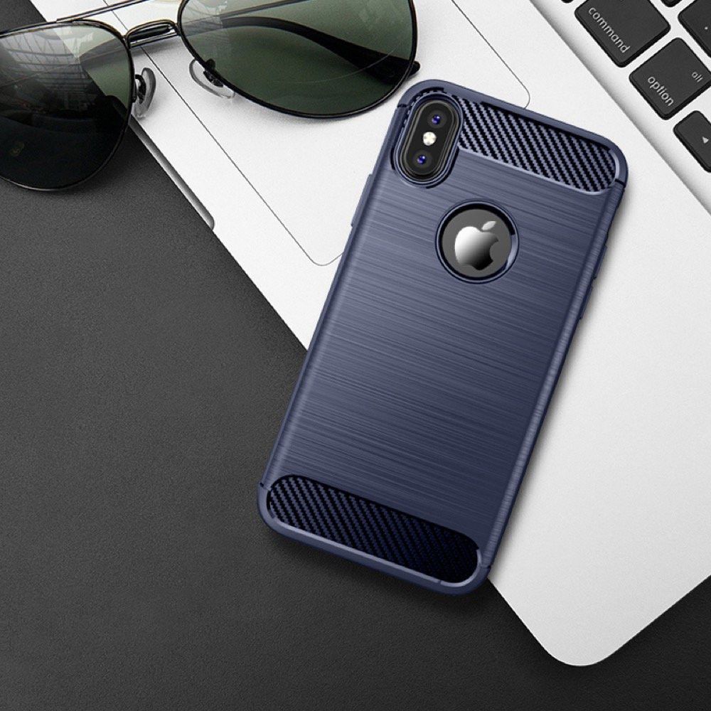 Apple iPhone X / XS Geborsteld TPU Hoesje Blauw afbeelding 6