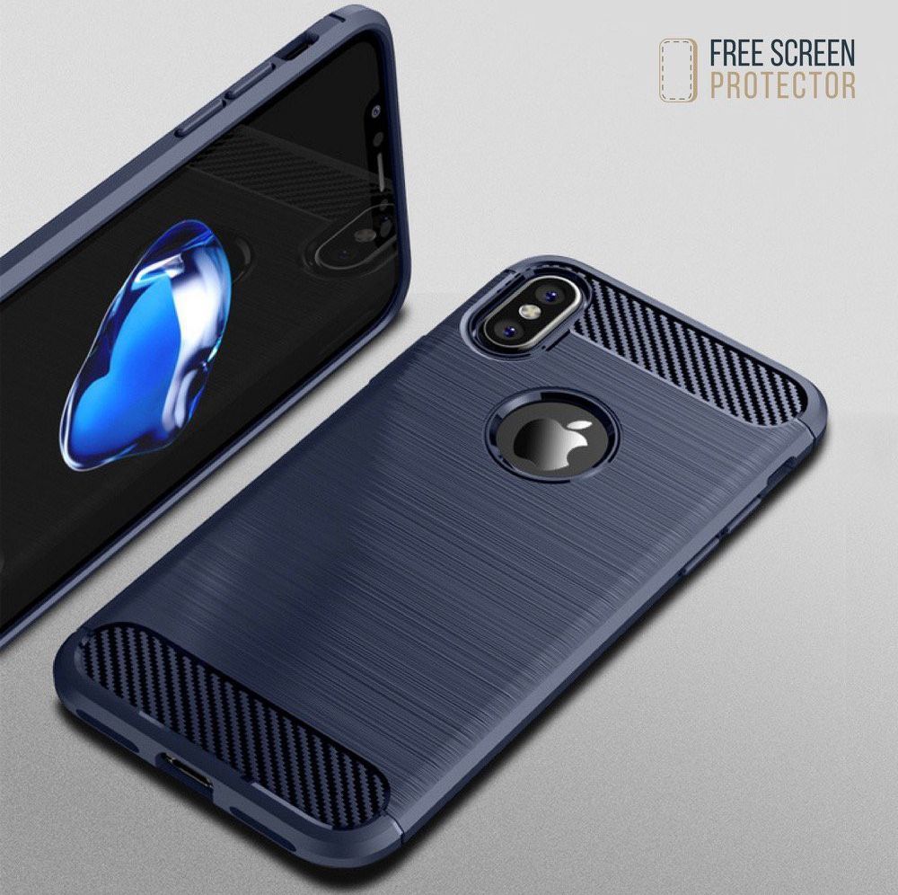 Apple iPhone X / XS Geborsteld TPU Hoesje Blauw afbeelding 8
