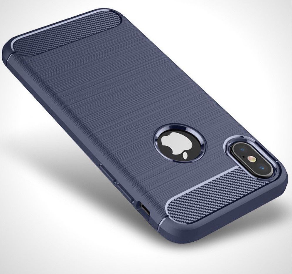 Apple iPhone X / XS Geborsteld TPU Hoesje Blauw afbeelding 9