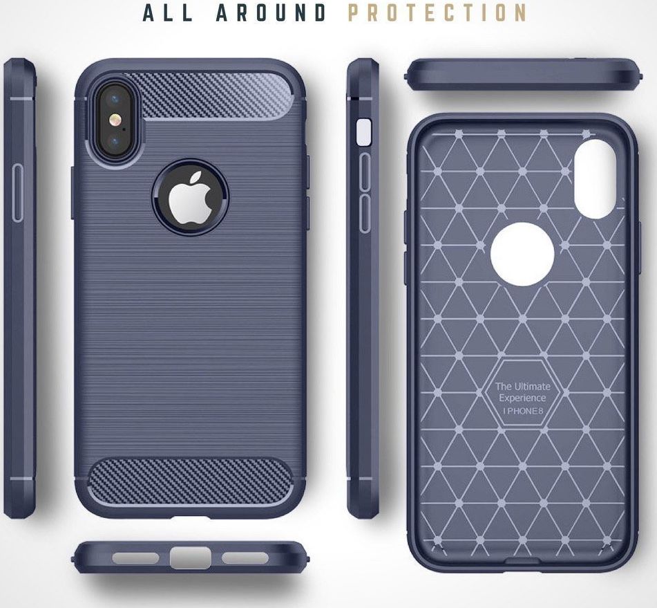 Apple iPhone X / XS Geborsteld TPU Hoesje Blauw afbeelding 10