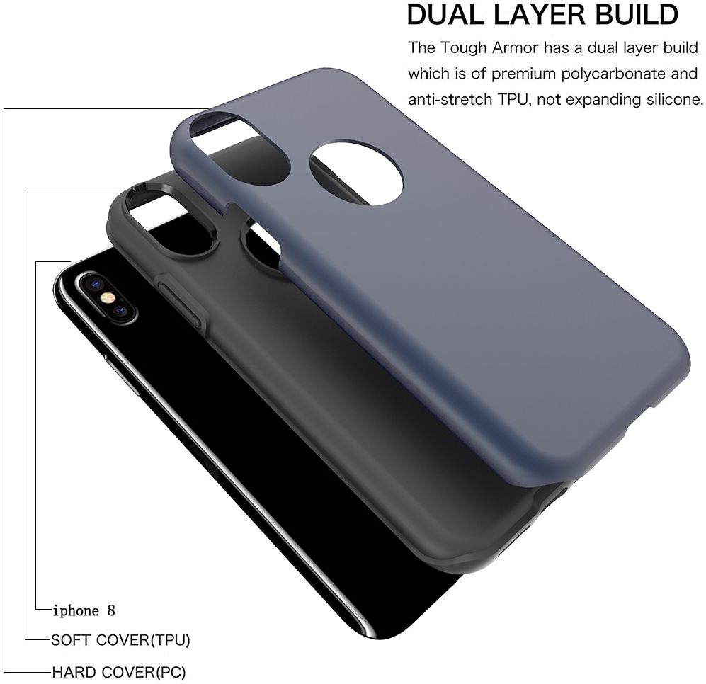 Apple iPhone X Rubber Hard Case Blauw afbeelding 2