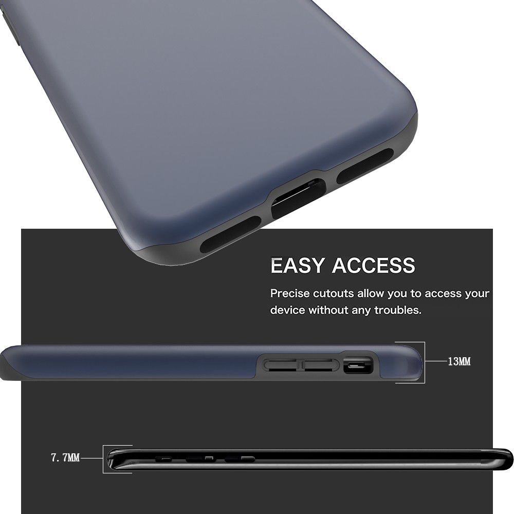 Apple iPhone X Rubber Hard Case Blauw afbeelding 4
