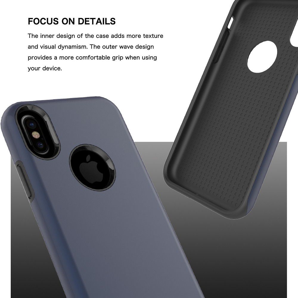 Apple iPhone X Rubber Hard Case Blauw afbeelding 6