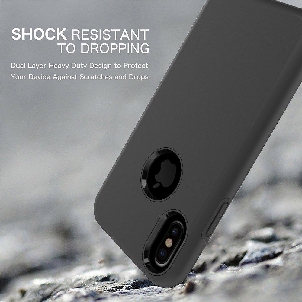 Apple iPhone X Rubber Hard Case Zwart afbeelding 3