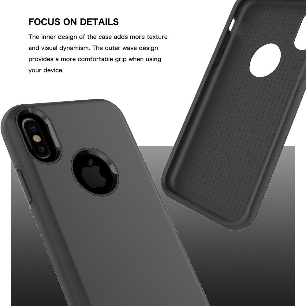 Apple iPhone X Rubber Hard Case Zwart afbeelding 6