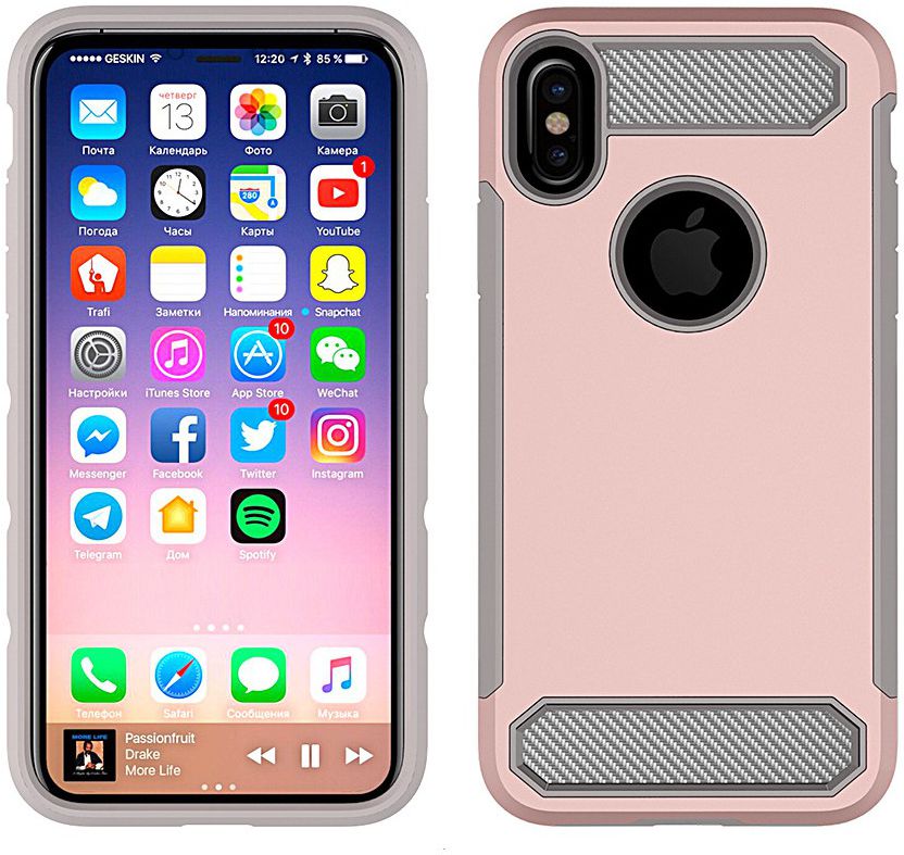 Apple iPhone X Armour Case Roze Goud afbeelding 2
