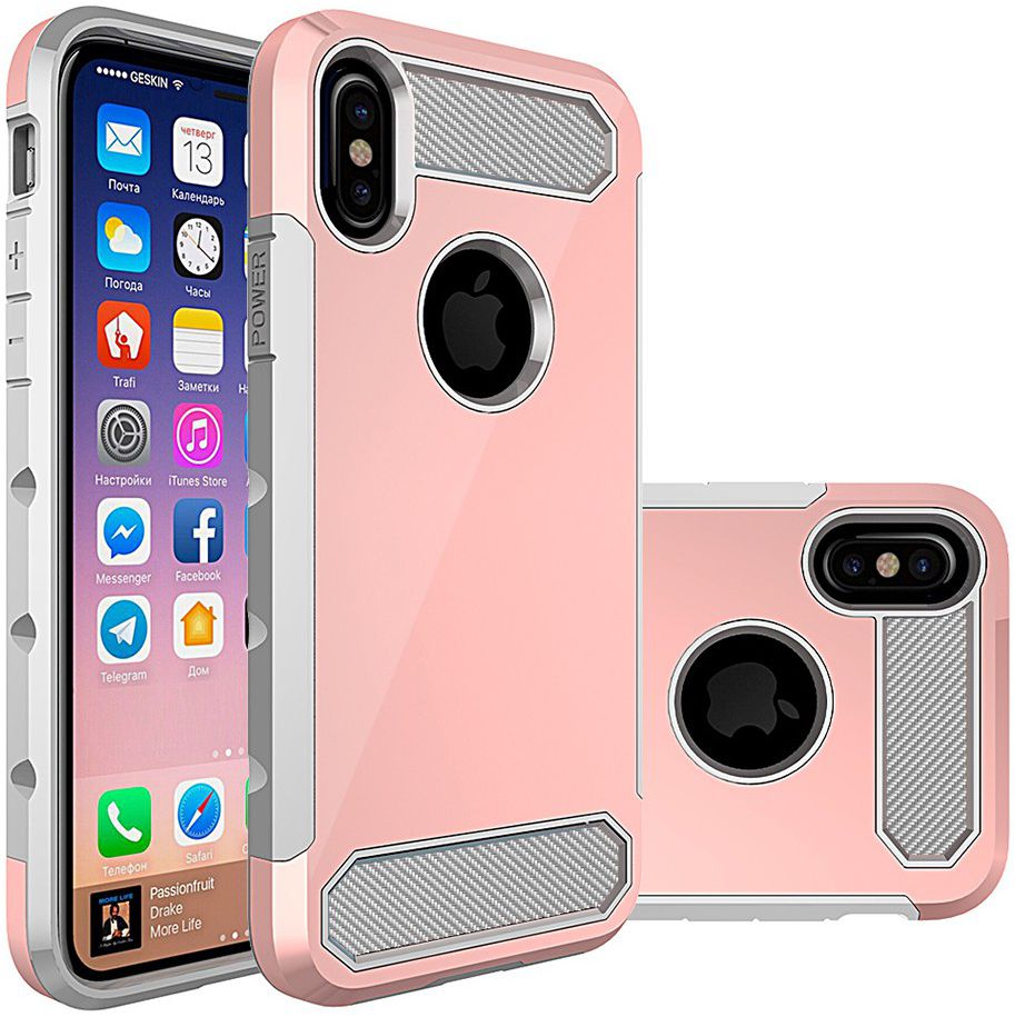Apple iPhone X Armour Case Roze Goud afbeelding 1