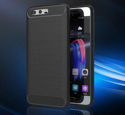 Honor 9 Geborsteld TPU Hoesje Zwart afbeelding 8
