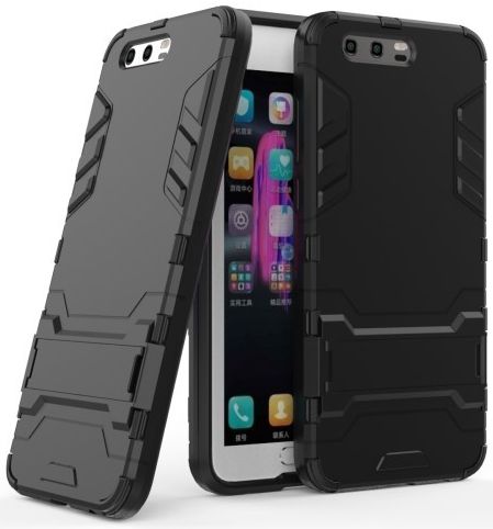 Honor 9 Hybride TPU Kickstand Hoesje Zwart afbeelding 1