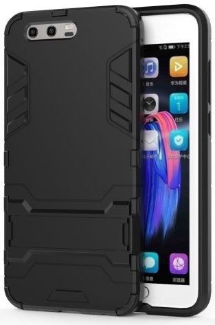 Honor 9 Hybride TPU Kickstand Hoesje Zwart afbeelding 2