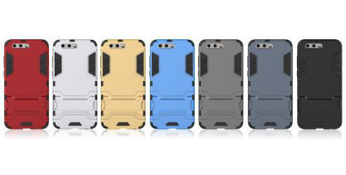 Honor 9 Hybride TPU Kickstand Hoesje Zwart afbeelding 3