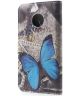 Motorola Moto G5 Portemonnee Hoesje Blauwe Vlinder