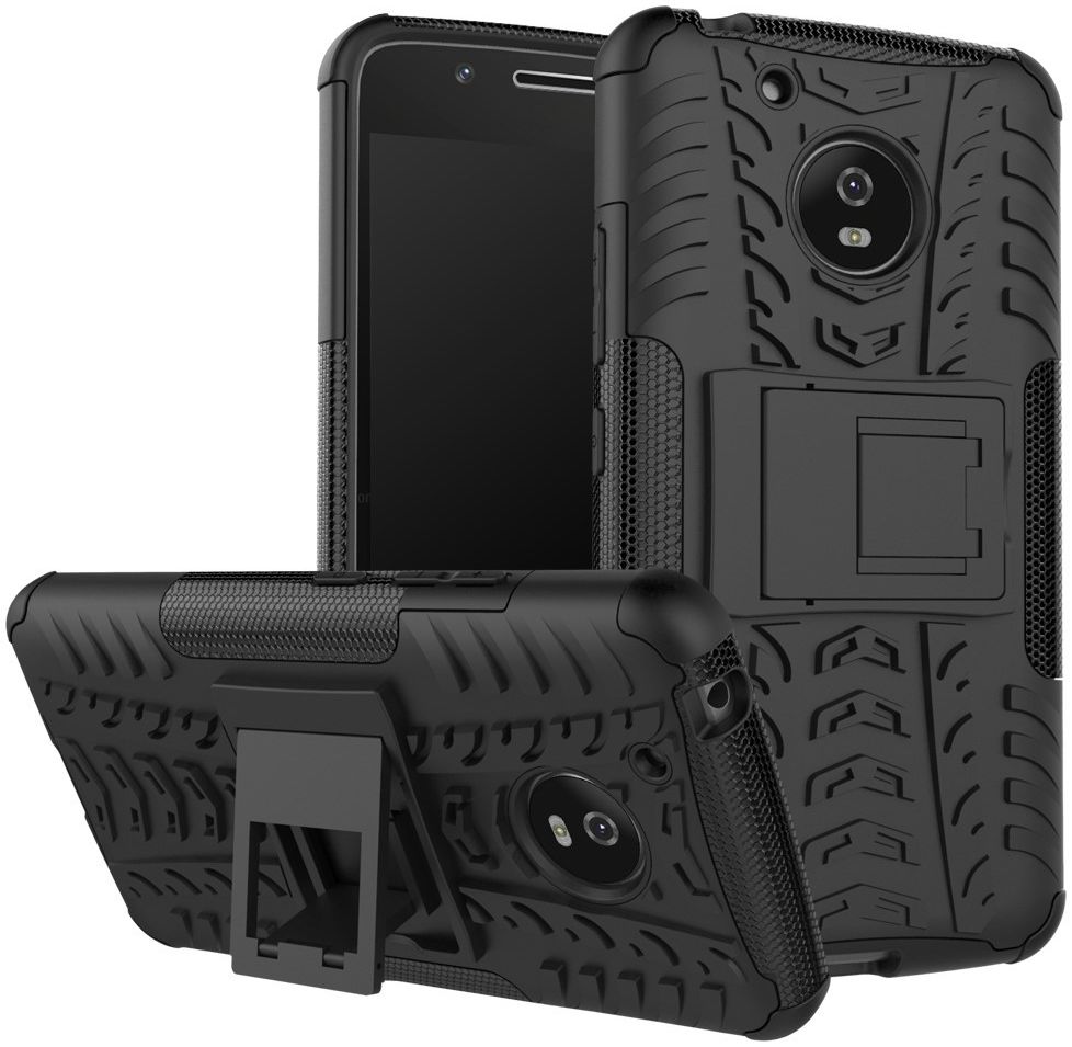 Motorola Moto G5 Robuust Hybride Hoesje Zwart afbeelding 1