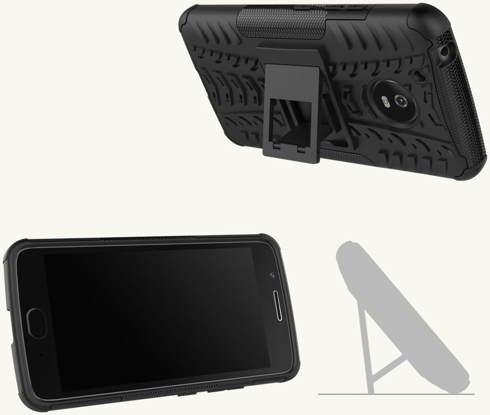 Motorola Moto G5 Robuust Hybride Hoesje Zwart afbeelding 10