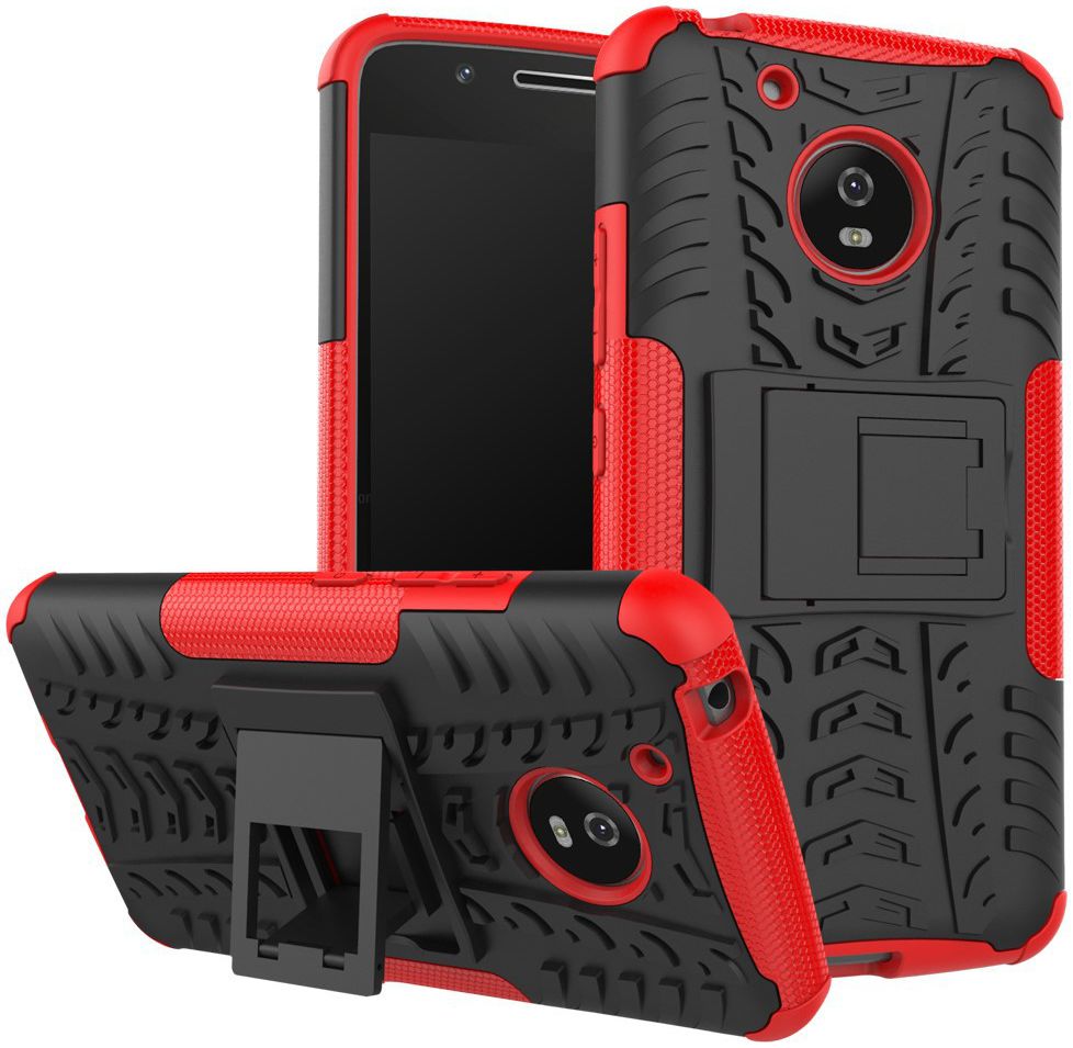 Motorola Moto G5 Robuust Hybride Hoesje Rood afbeelding 1