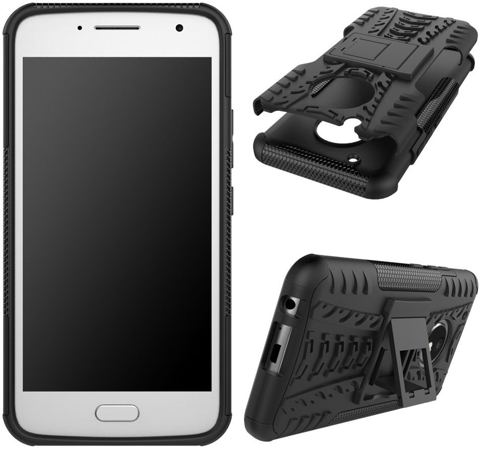 Motorola Moto G5 Plus Robuust Hybride Hoesje Zwart afbeelding 4
