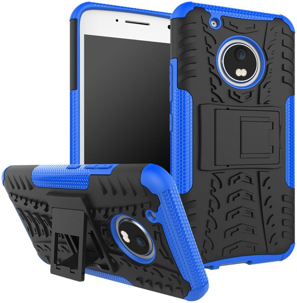 Motorola Moto G5 Plus Robuust Hybride Hoesje Blauw afbeelding 1