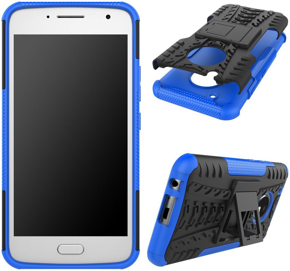 Motorola Moto G5 Plus Robuust Hybride Hoesje Blauw afbeelding 4