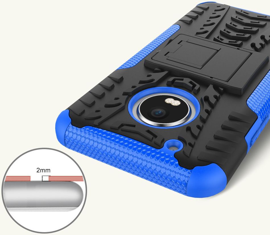 Motorola Moto G5 Plus Robuust Hybride Hoesje Blauw afbeelding 7