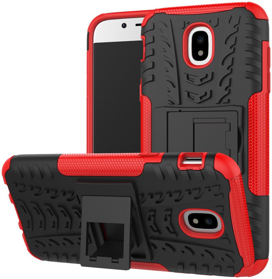 Samsung Galaxy J5 (2017) Robuust Hybride Hoesje Rood afbeelding 1
