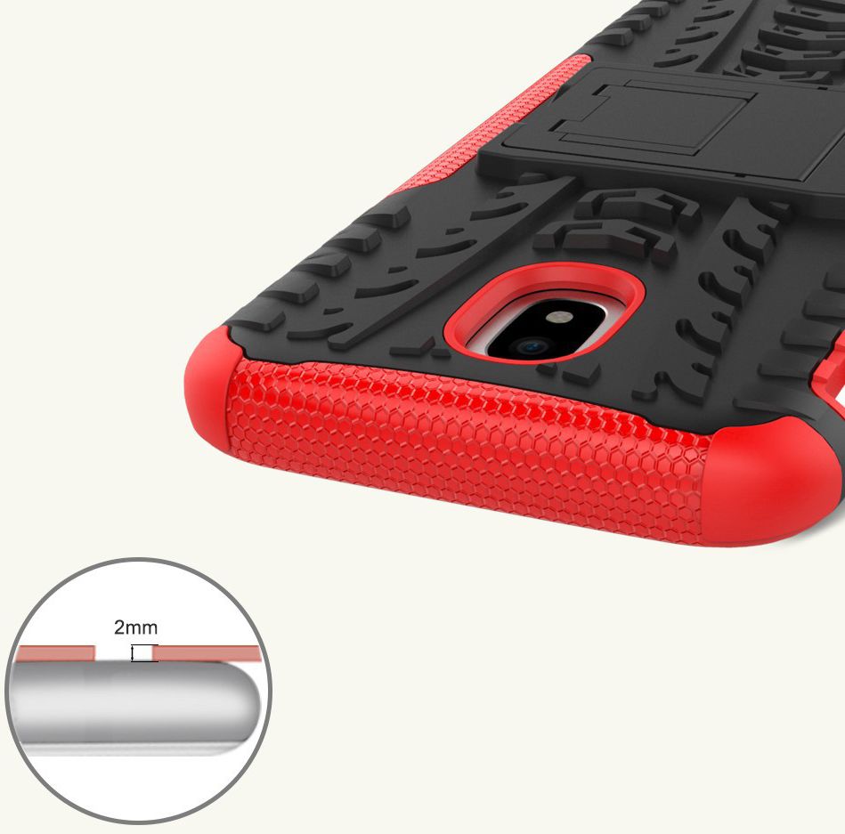 Samsung Galaxy J5 (2017) Robuust Hybride Hoesje Rood afbeelding 3