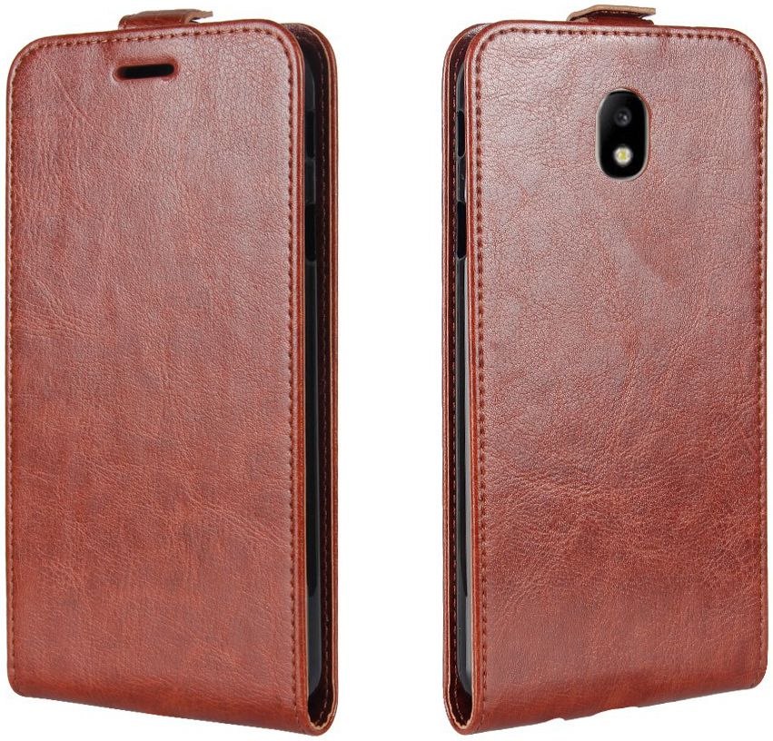 Samsung Galaxy J5 (2017) Verticaal Flip Hoesje Bruin afbeelding 2