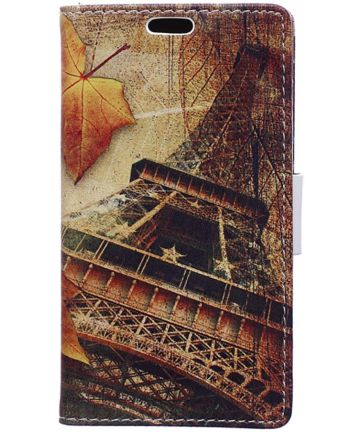 HTC U11 Portemonnee Print Hoesje Herfst Eiffeltoren Hoesjes