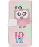 HTC U11 Portemonnee Print Hoesje Love Owl